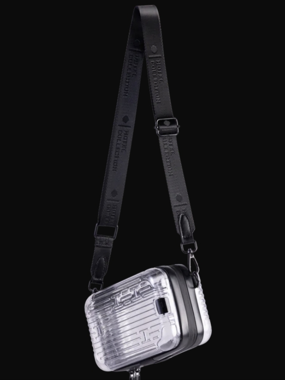 NWT HOTEL COLLECTION Clear Mini Crossbody Bag with Black Strap